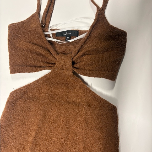 Brown Knit Halter Dress - Picture 2 of 2